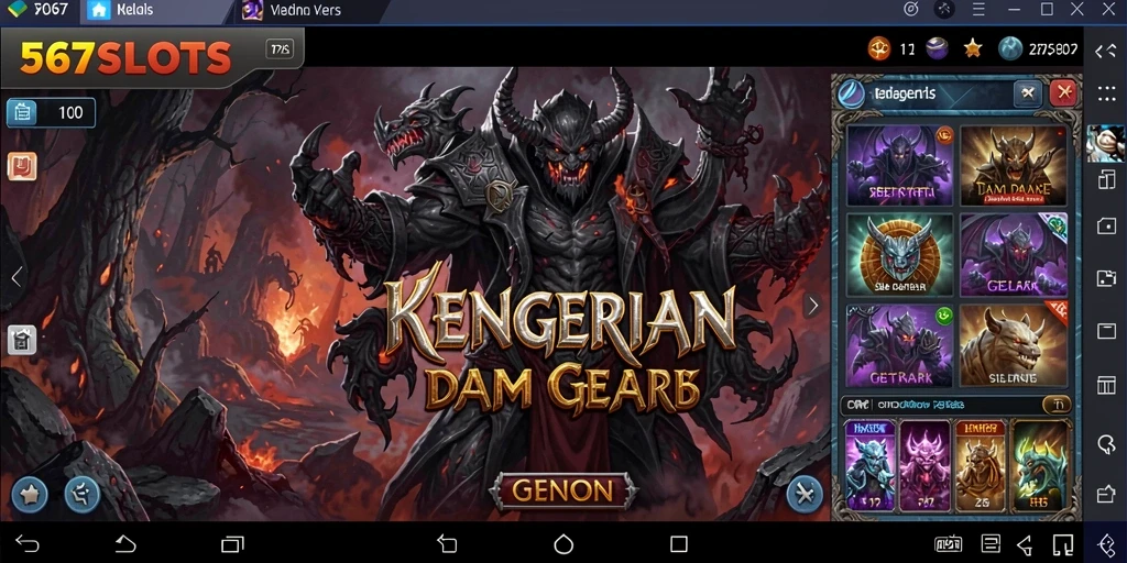 Screenshot gameplay 567SLOTS menampilkan suasana horor yang mencekam.