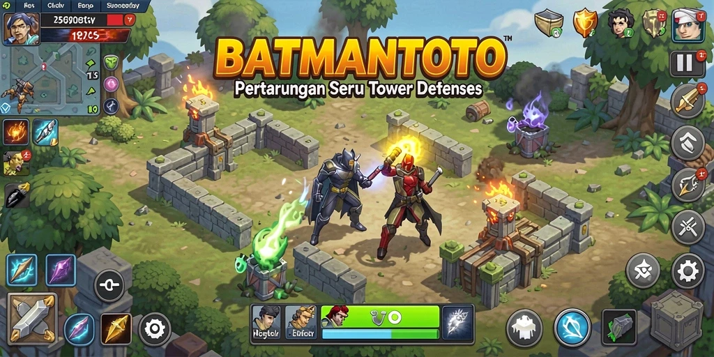 Gameplay menegangkan dalam BATMANTOTO Tower Defense.