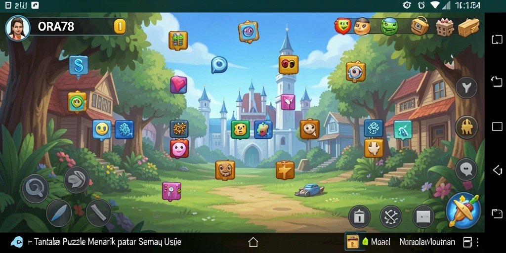 Tampilan gameplay seru dari ORA78 dengan berbagai tantangan Puzzle.