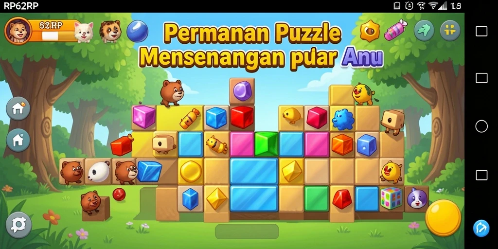 Screenshot gameplay RP62RP dengan berbagai tantangan puzzle.