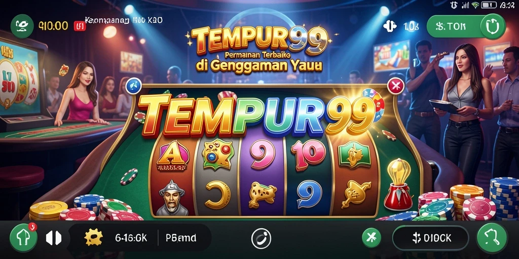Screenshot menunjukkan gameplay mendebarkan di TEMPUR99 dengan berbagai permainan Kasino.