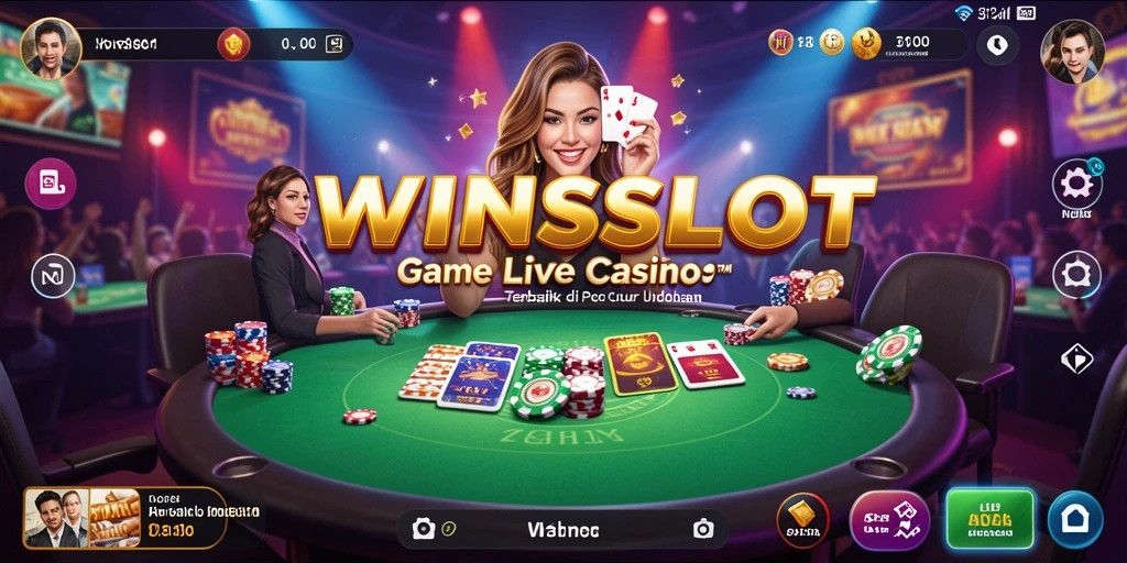 Tampilan gameplay menarik di WINSLOT saat permainan Live Casino berlangsung.